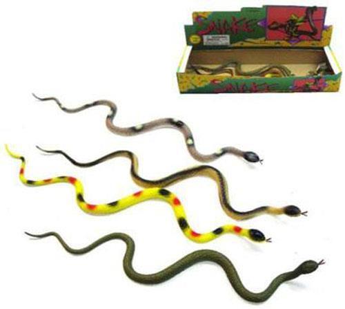 6 asst LARGE 24 IN RUBBER SNAKES realistic fake play snake TOY REPTILE NEW gags