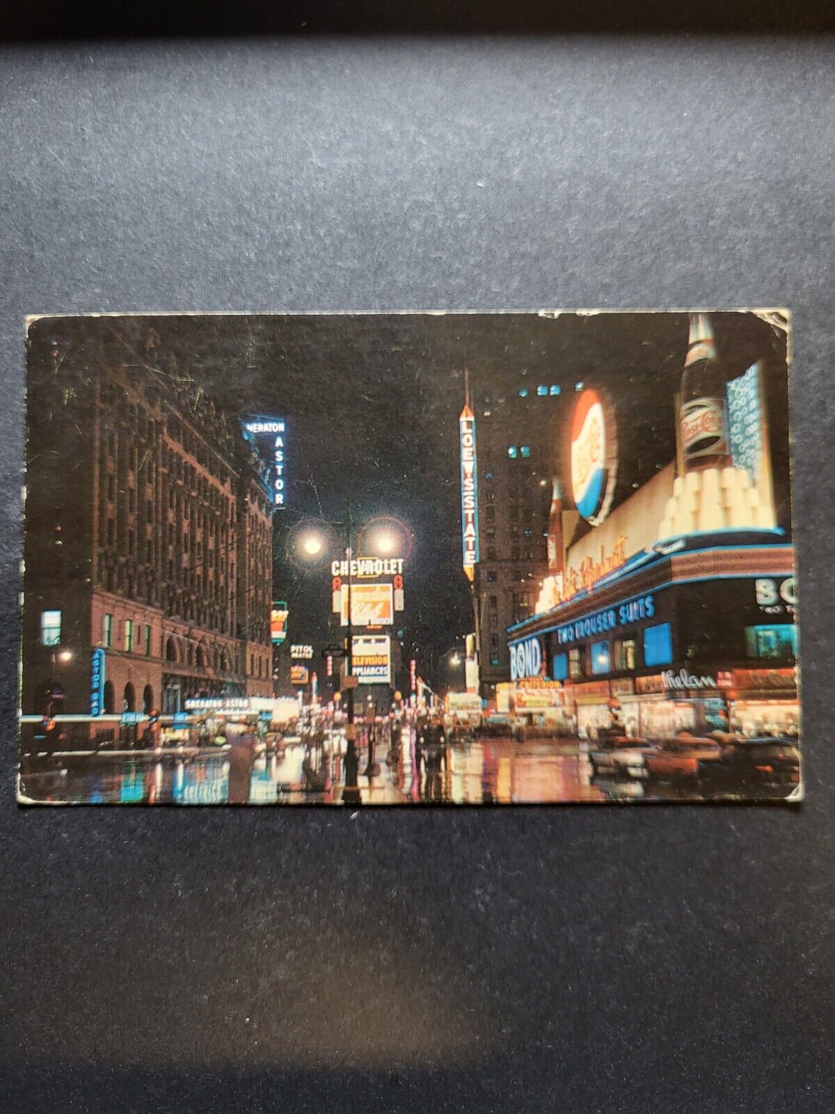 New York City New York NY Postcard Times Square The Great White Way 1957 Pepsi
