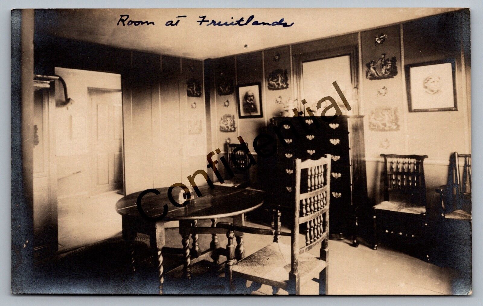 Real Photo Transcendentalism Room At Fruitlands West Roxbury MA RP RPPC I-178