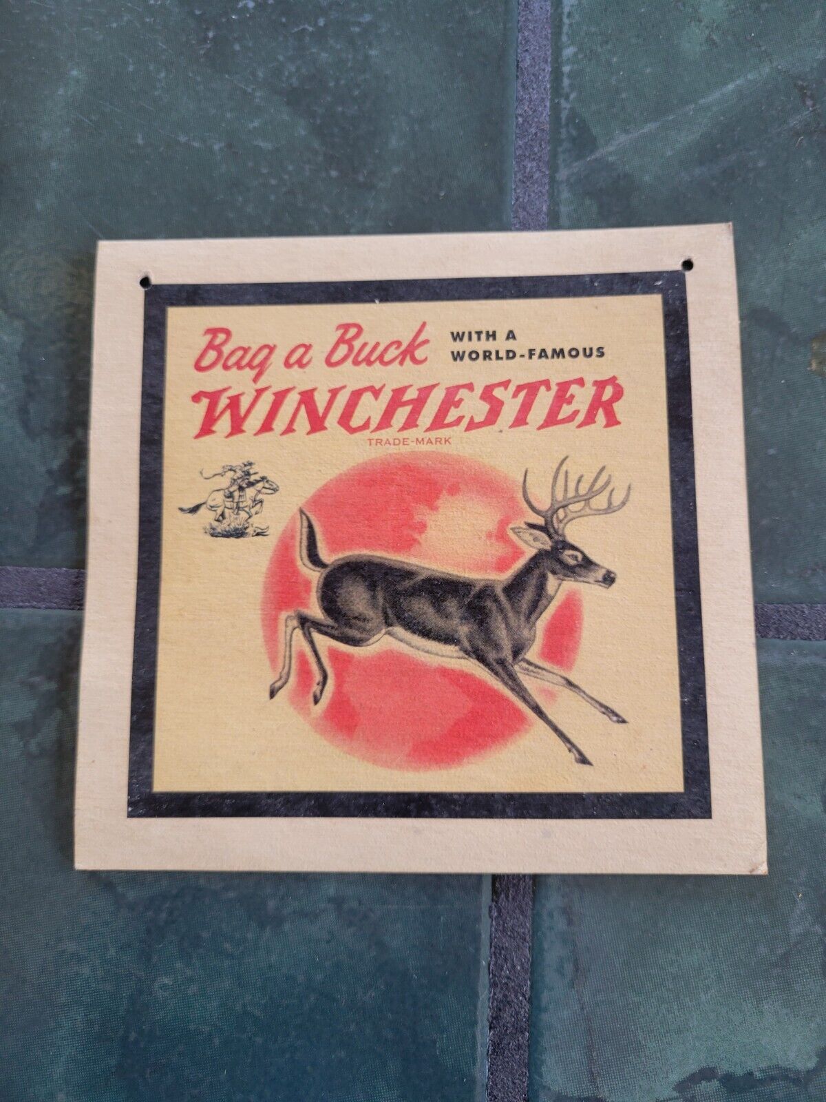 Vintage WINCHESTER BUCK deer hunting store  sign poster