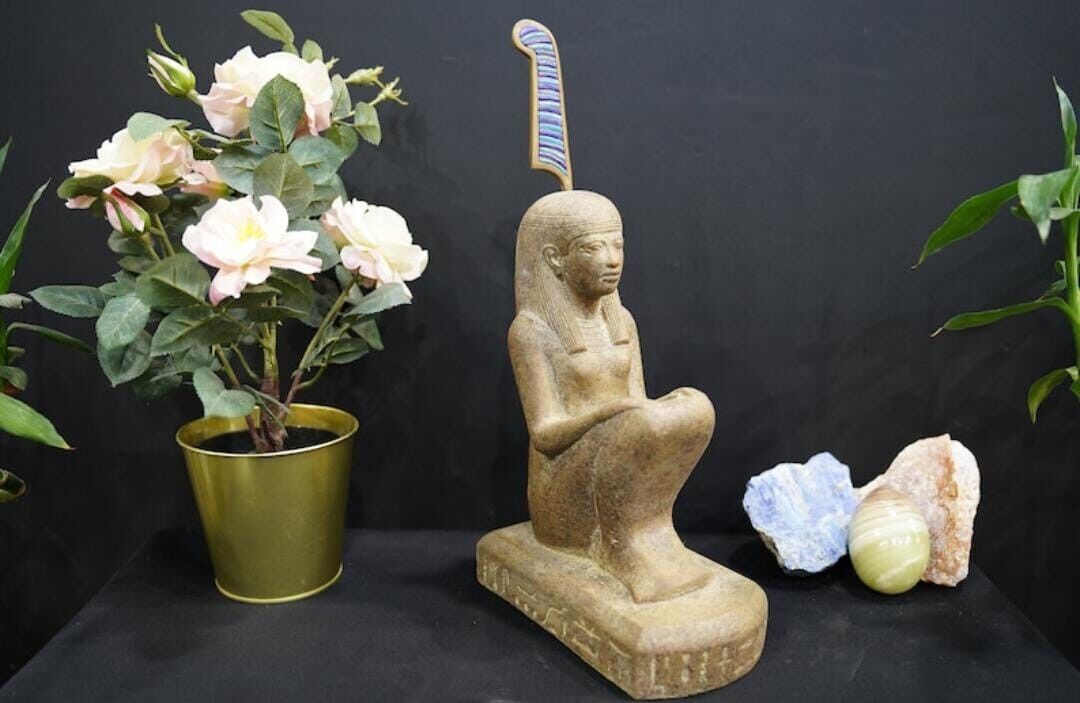 Egyptian Goddess Maat - Handmade statue - Replica statue - handmade antique.