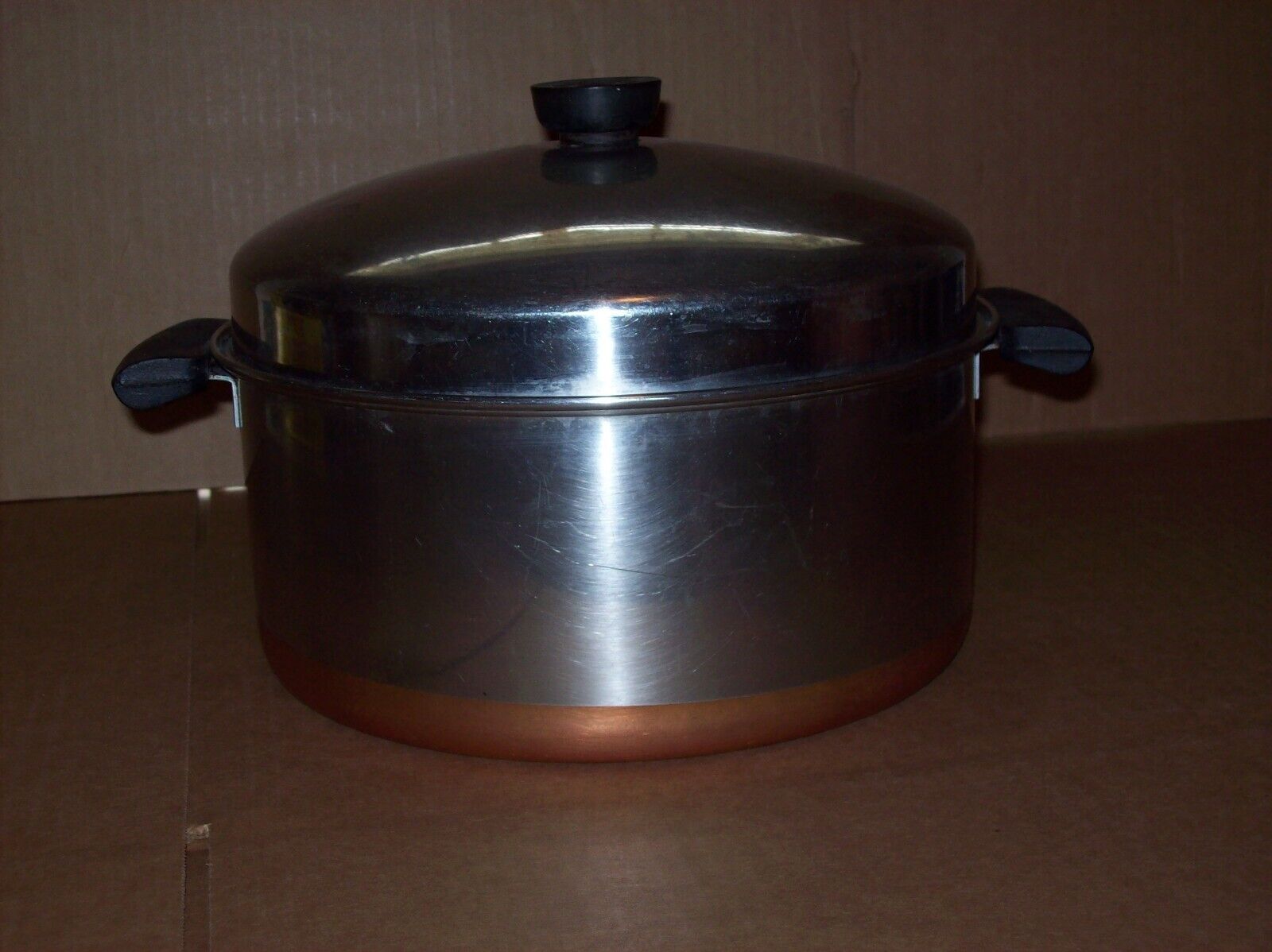 vintage Revere Ware 6 QT Dutch Oven stainless copper clad Process Patent 1946-68
