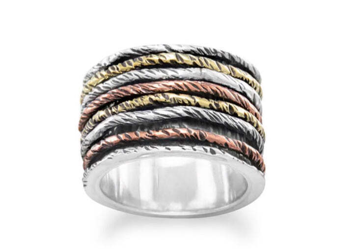 Oxidized Ring with Two Tone Bands