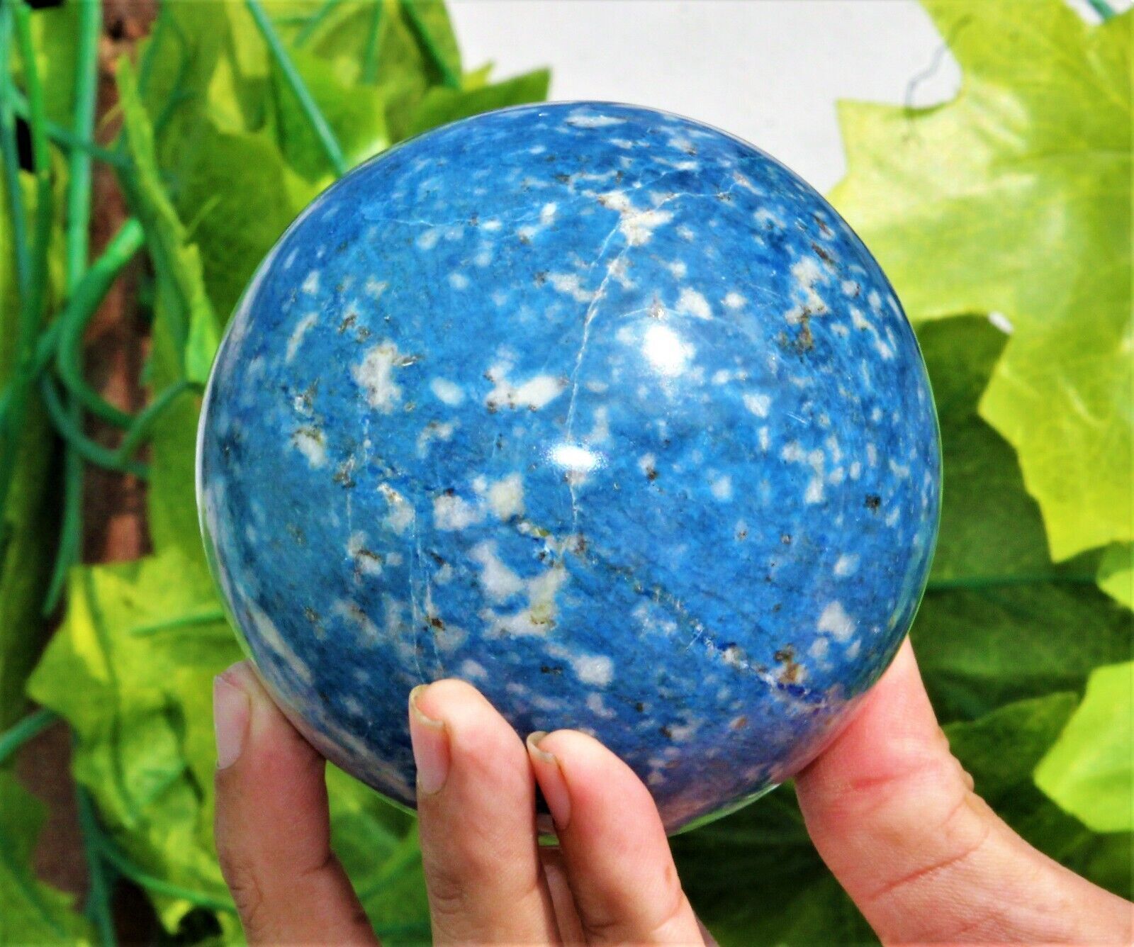 100MM Superb Blue Lapis Lazuli Quartz Crystal Healing Reiki Energy Stone Sphere