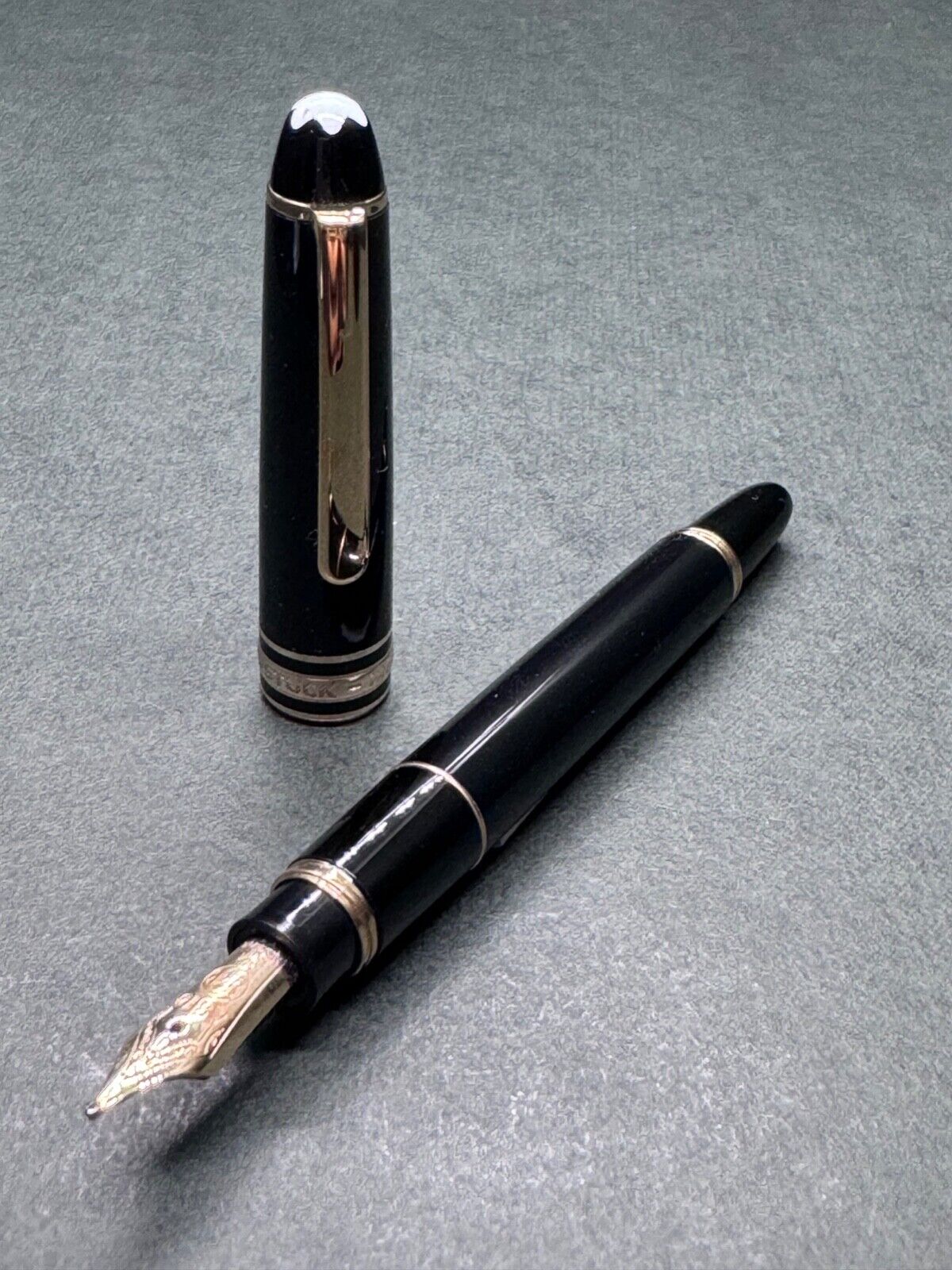 [Excellent++] MONTBLANC MEISTERSTUCK 114 MOZART Black Fountain Pen 14K 585 Nib/F