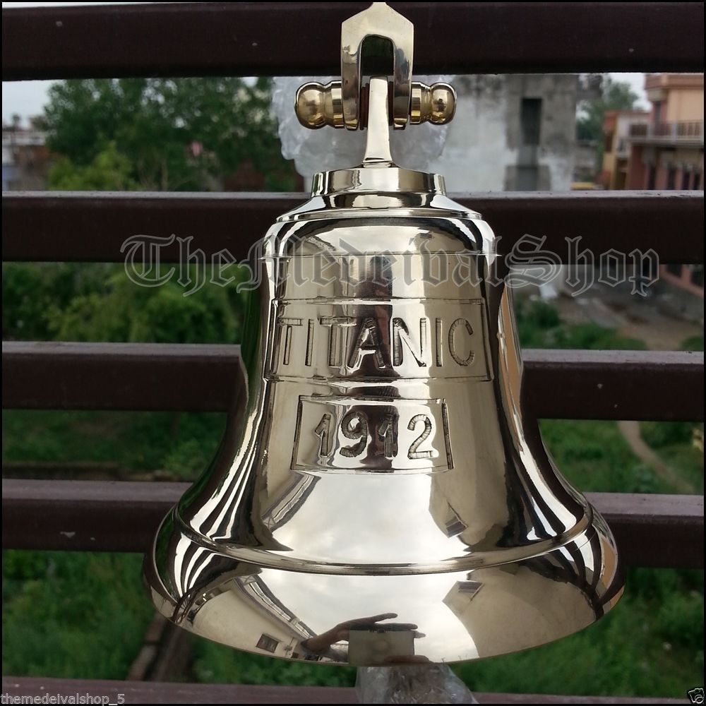Brass Maritime Ship Bell Titanic Bell 1912 London Hanging Nautical Wall Decor 