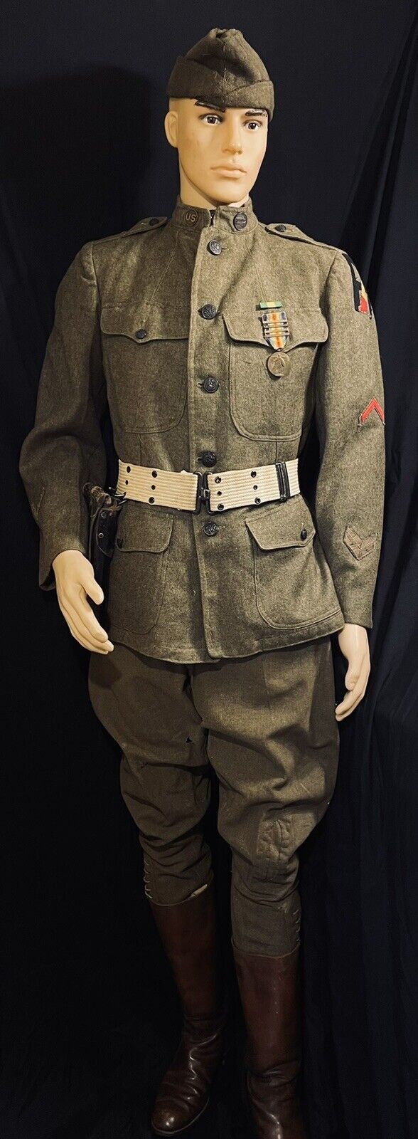 WWI M1917 Spec 1285 Wool EM Service Uniform 304th Tank Bde, First Army AEF 1918