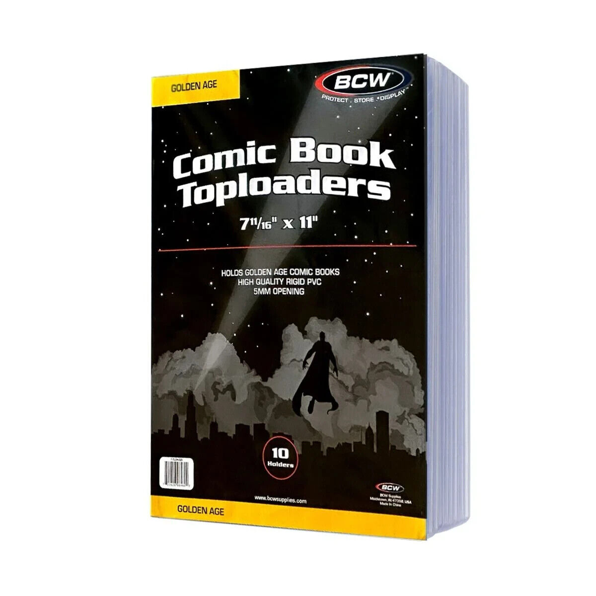 200 BCW Golden Age Comic Book Topload Holders Hard Plastic protector sleeve