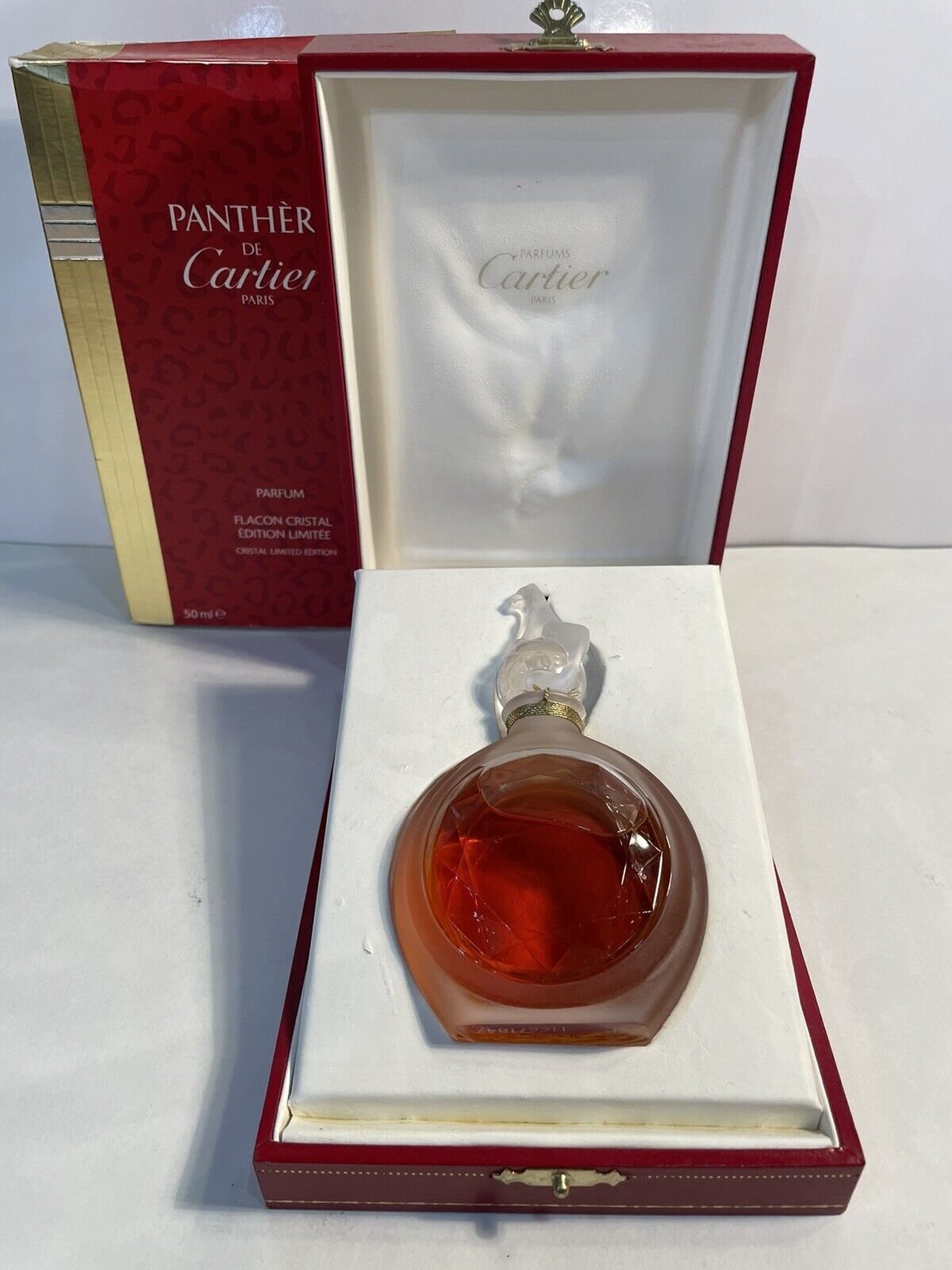 Rare Cartier Crystal Ltd. Edition 1.6 Oz. Perfume Bottle “Panthere” New w/Boxes