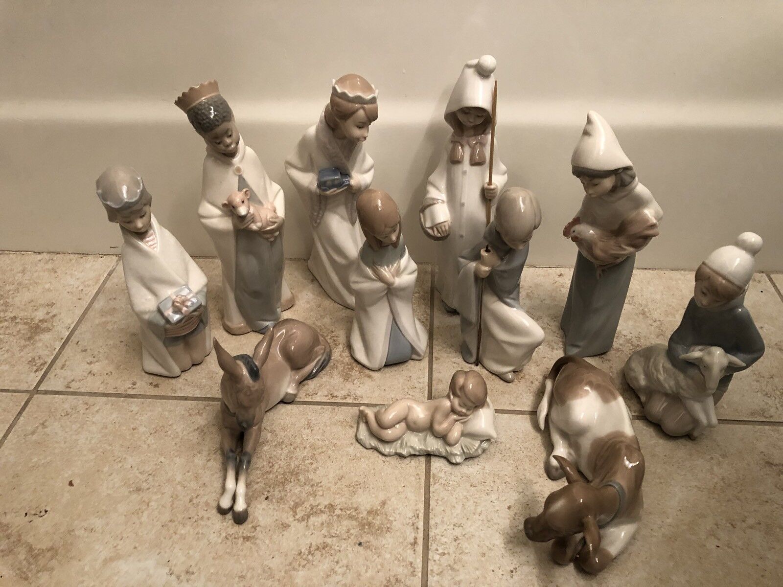 Lladro 4670-4680 Nativity 11 pieces Retired Mint No Boxes Great Gift L@@K