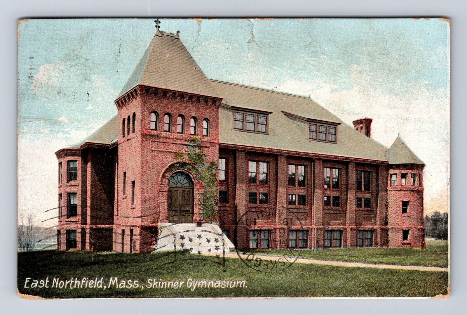 East Northfield MA-Massachusetts, Skinner Gymnasium, Vintage c1910 Postcard