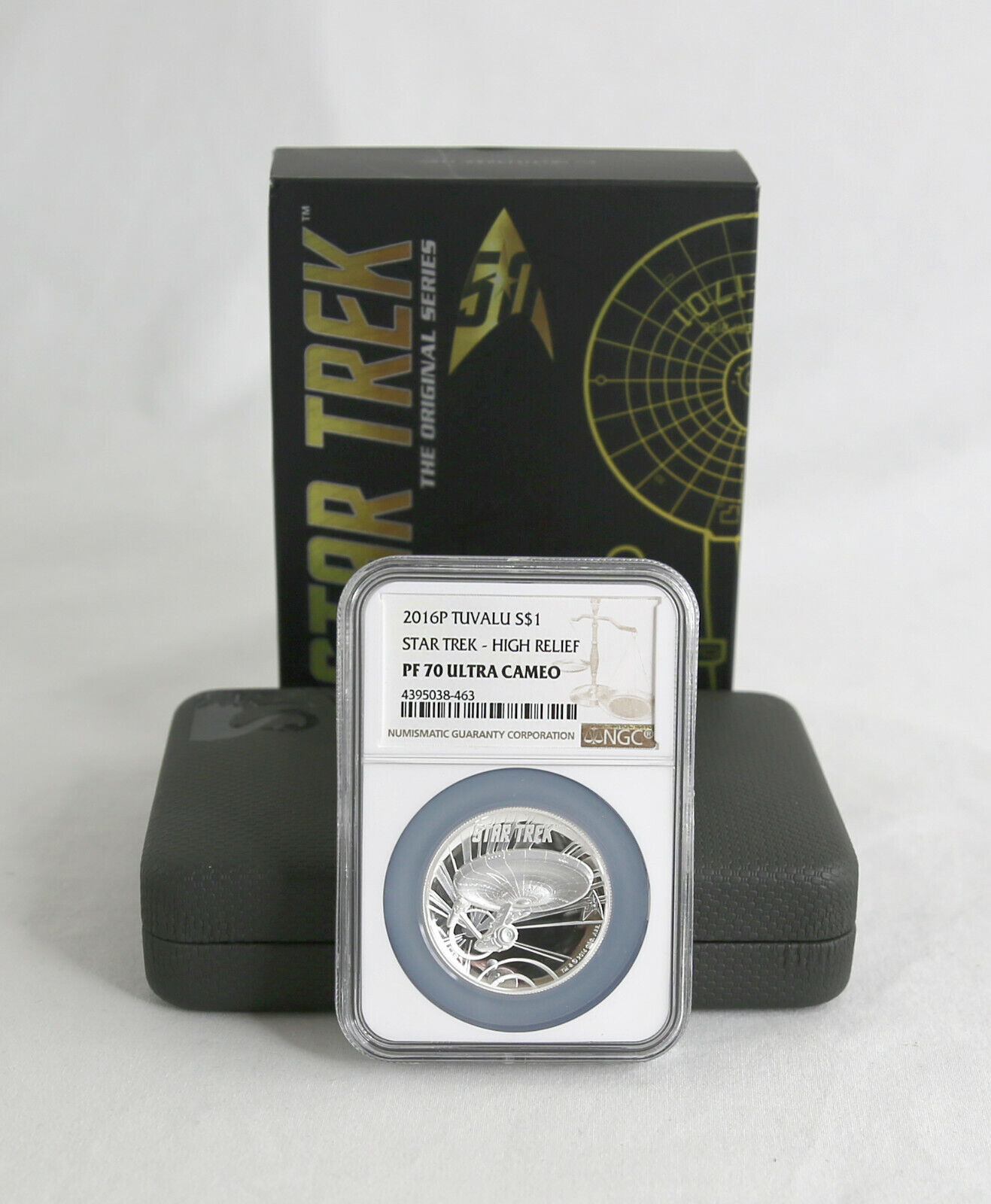 STAR TREK High Relief PF70 ULTRA CAMEO 2016 Tuvalu Silver 999 NGC with Case