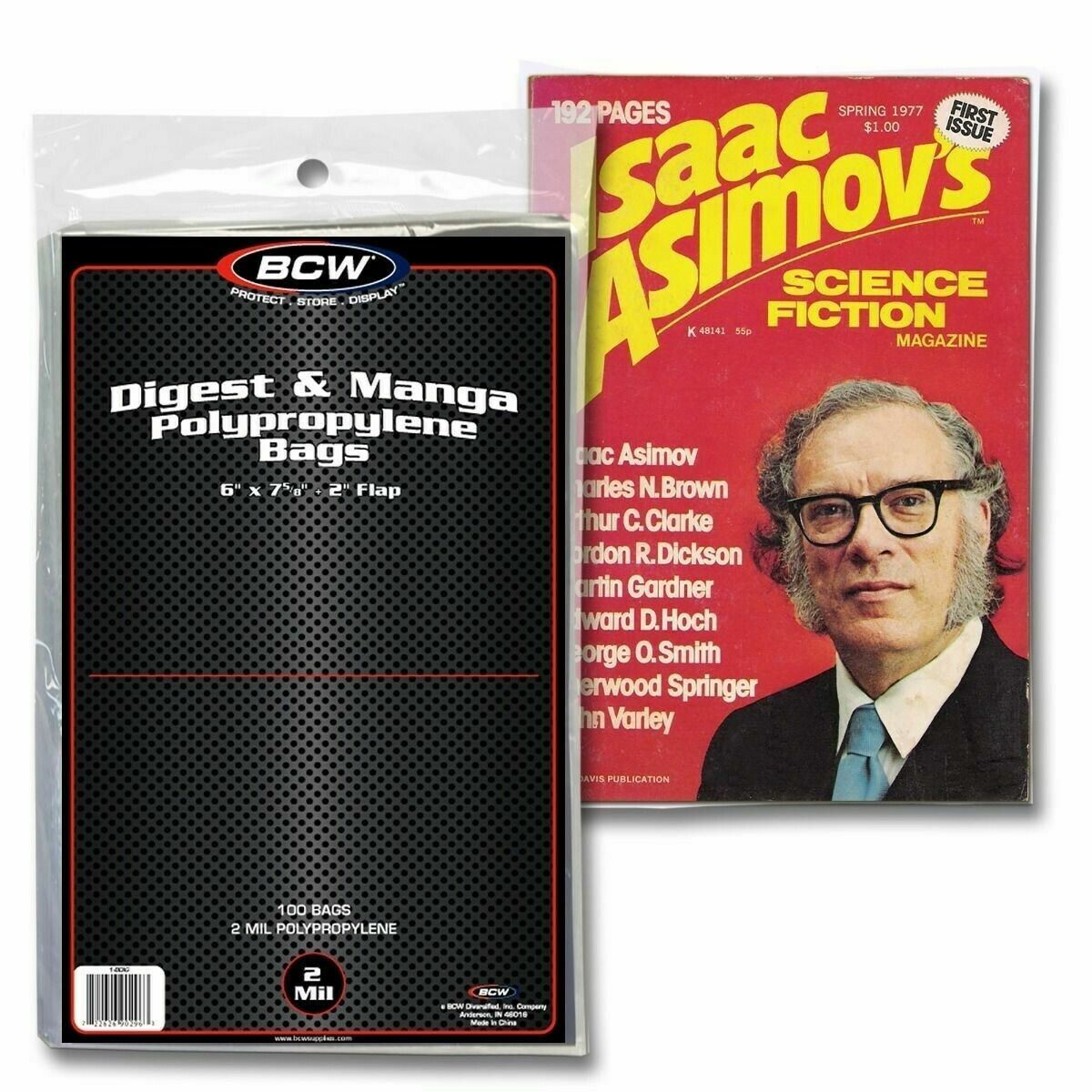 10 100 200 500 BCW Digest & Manga Poly Bags Acid Free Safe Storage Holders 2 Mil