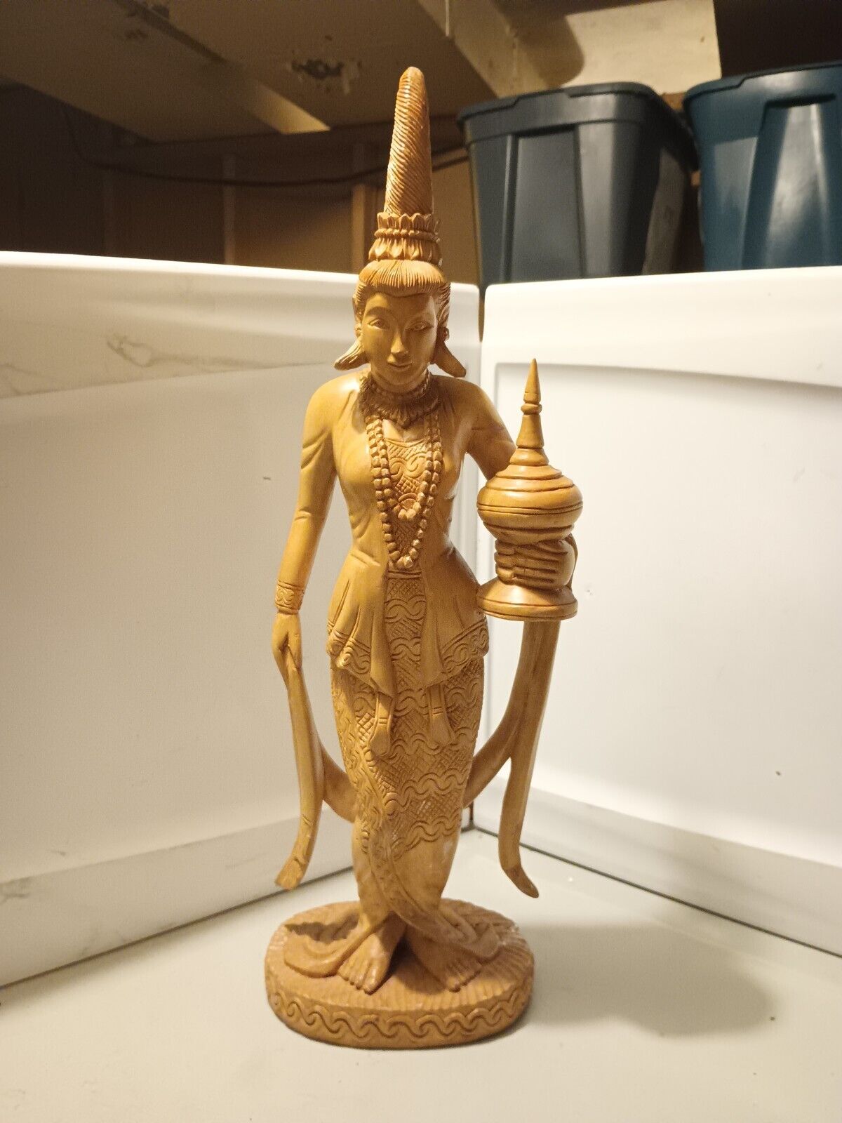 Large 23 inch Hand Carved Wooden Shiva Statue