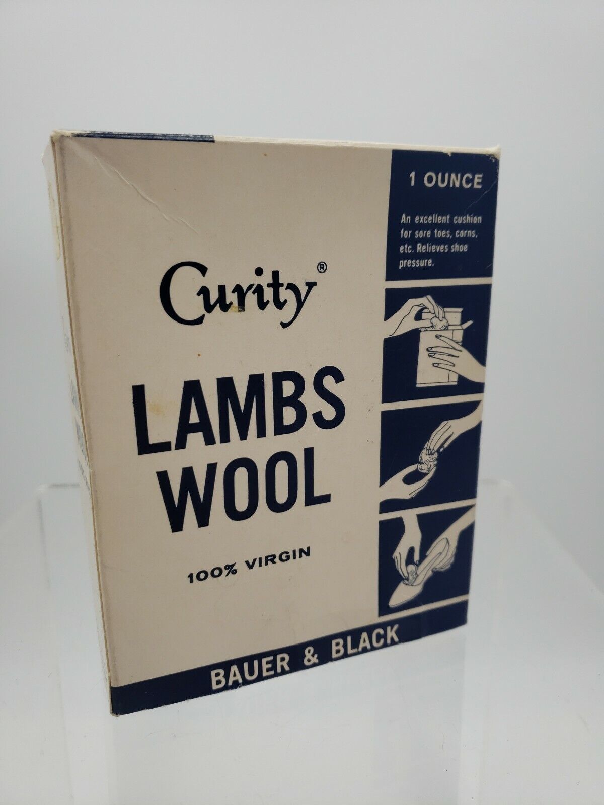 Vintage Curity Lambs Wool Empty Box Apothecary Collectibles
