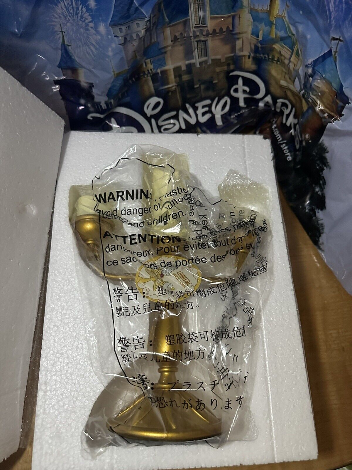 Disney Parks Exclusive Beauty & the Beast Lumiere Light Up Figurine NEW IN BOX