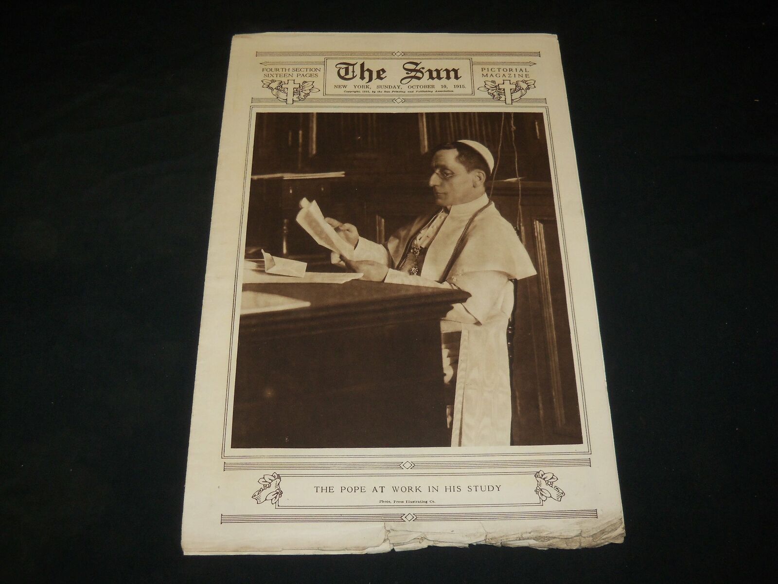 1915 OCTOBER 10 THE SUN PICTORIAL MAGAZINE SECTION - THE POPE - NP 5422