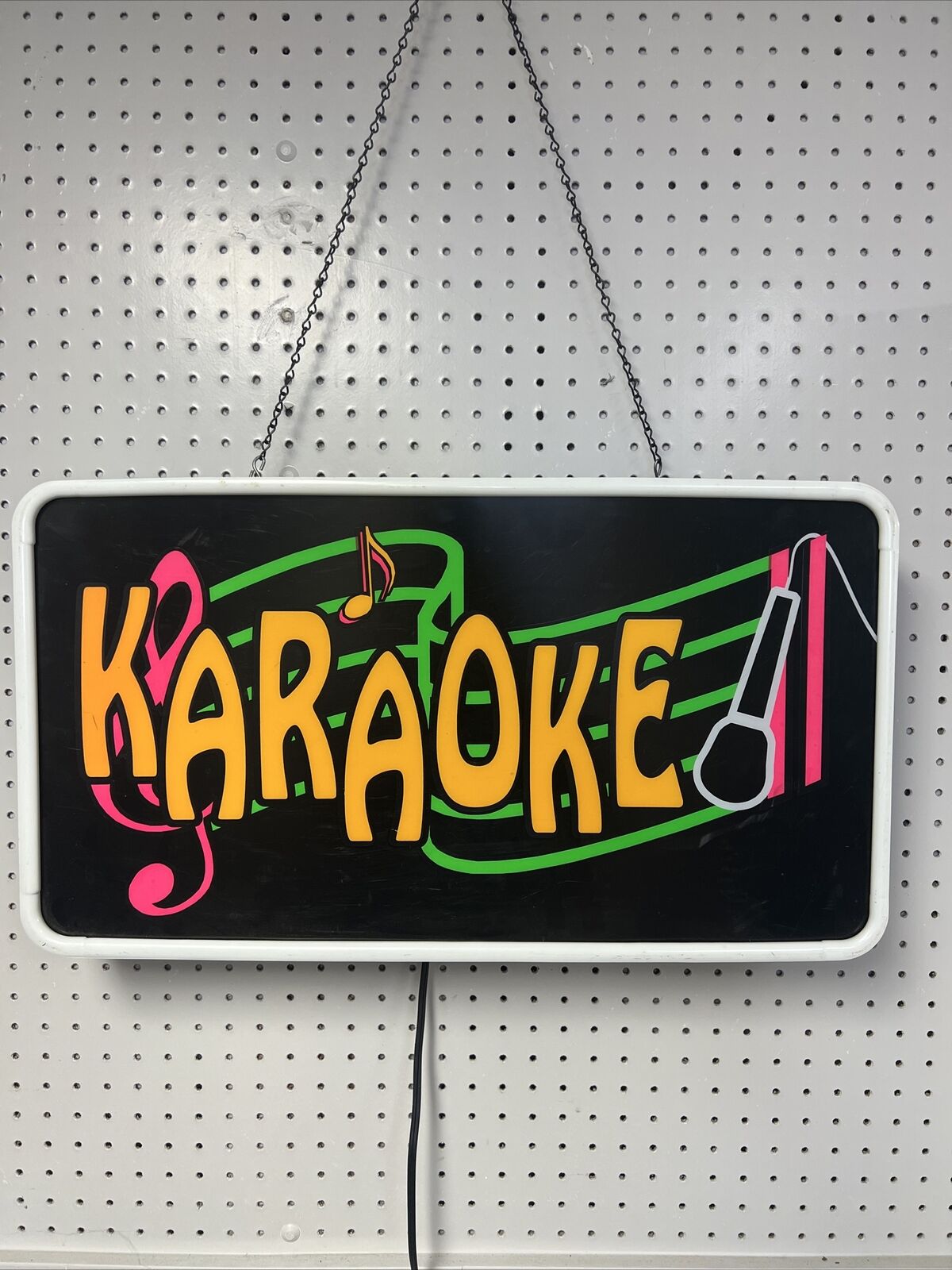 Large Karaoke Neon Colored Light 24” X 13” Working Great