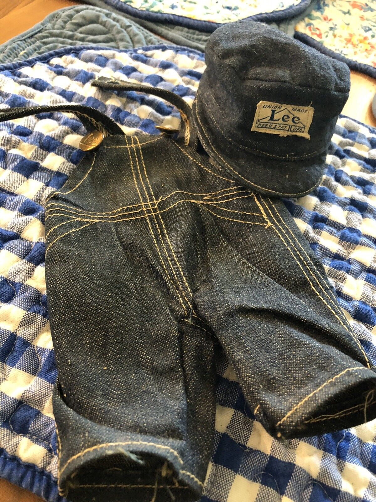BUDDY LEE DOLL Outfit OVERALLS & HAT great Condition