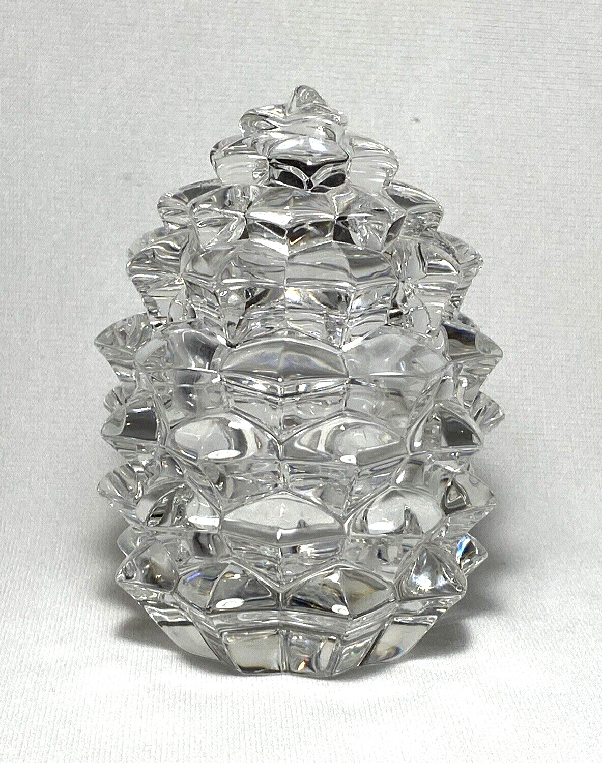 TIFFANY & Co.  ~ Beautiful Solid Crystal 2-Pc TRINKET BOX (Pinecone Design)
