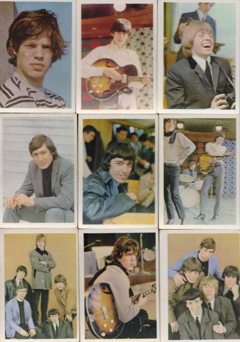 RARE 1965 THE ROLLING STONES COLOUR SERIES GUM CARDS COMPLETE SET OF 40 CARDS