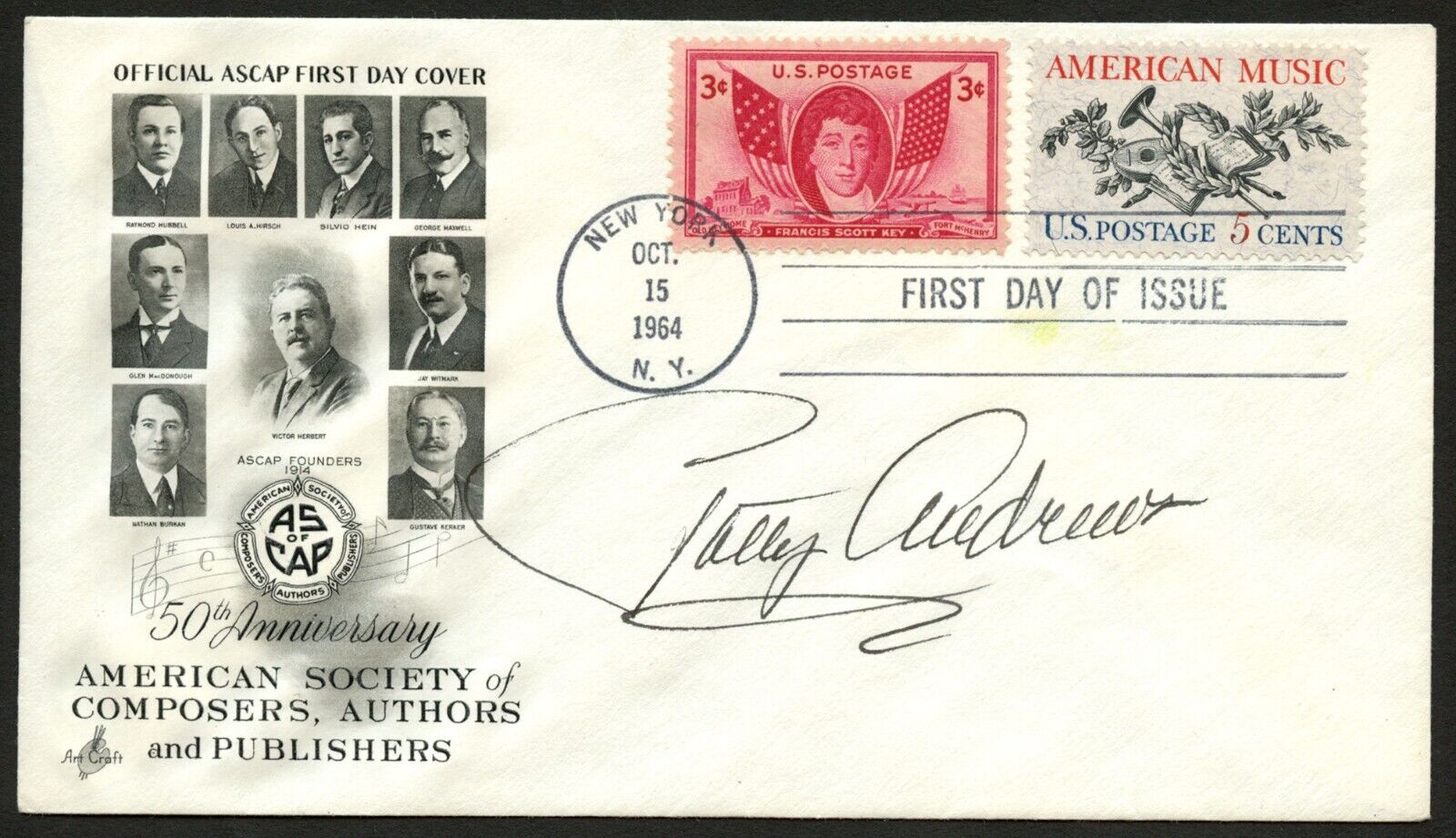 Patty Andrews d2013 signed autograph auto Andrews Sisters Trio Postal Cover FDC
