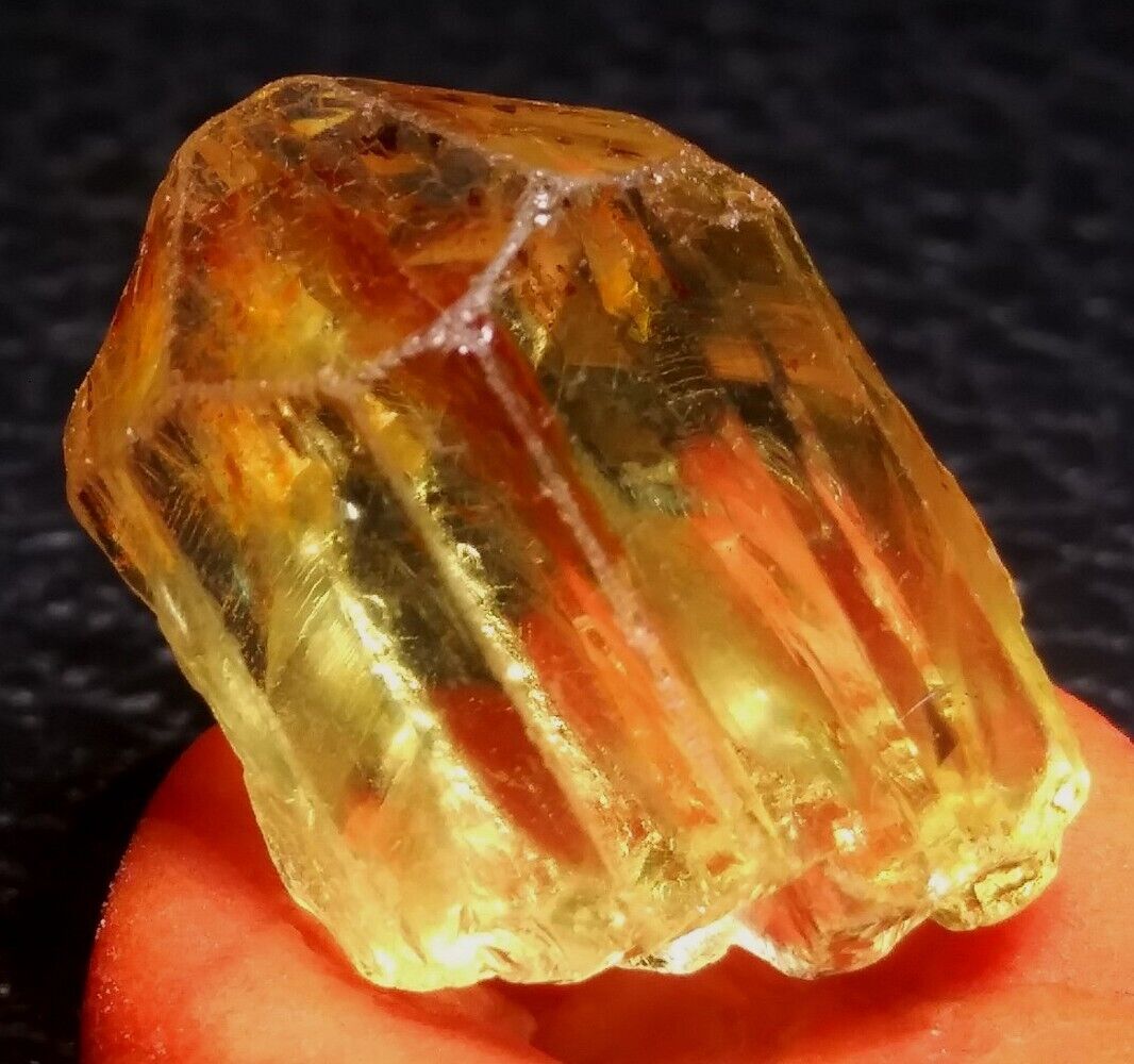 ESTATE EXQUISITE GLOWING FACET GRADE GEM IMPERIAL ZAMBIA TOPAZ CRYSTAL 18CT