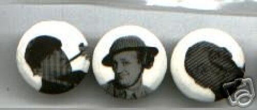 Set of 3 the THREE STOOGES Stooges pin pinback button SLAPSTICK COMEDY