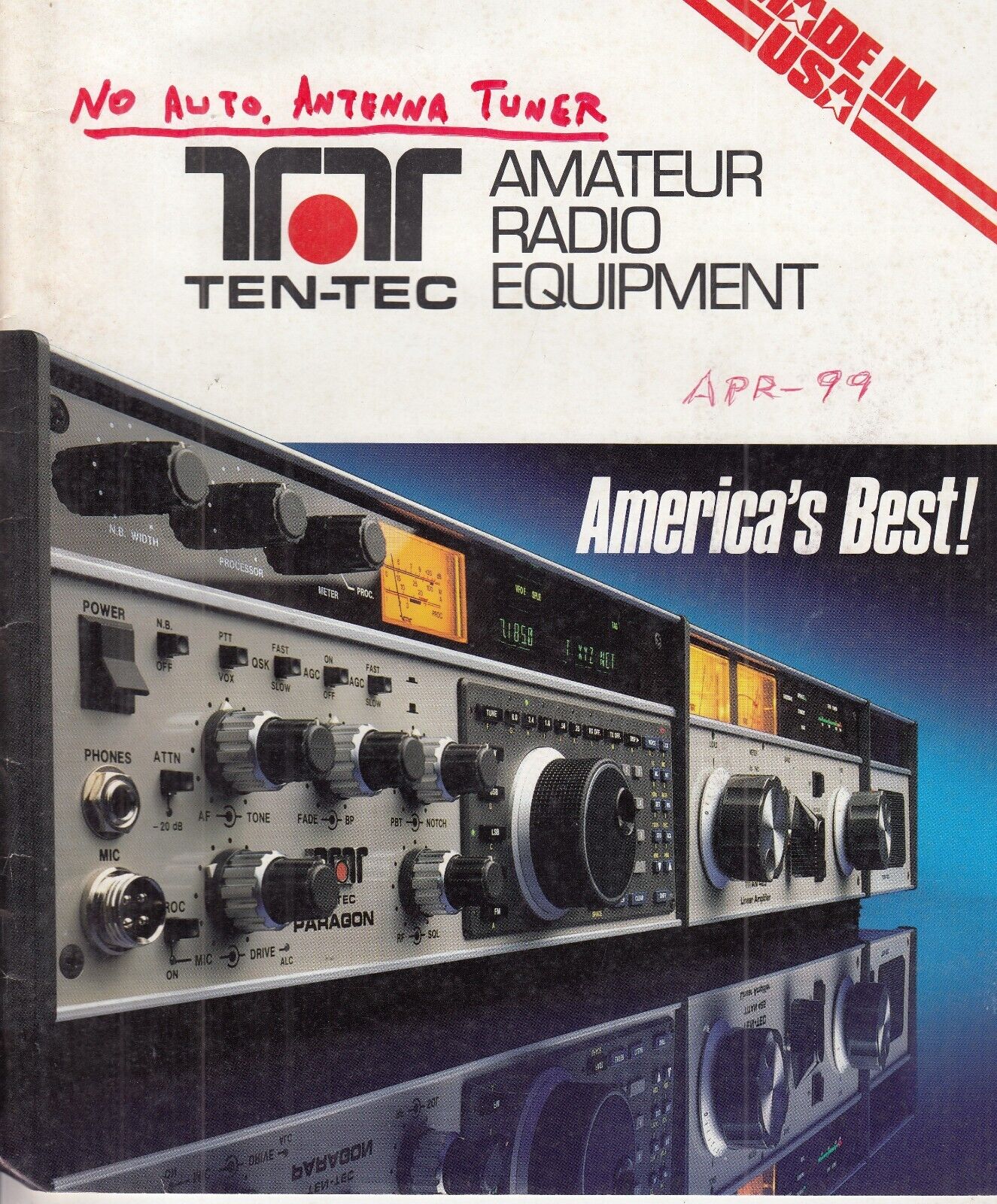 TenTec Corsair  Transceiver 1999? AMPLIFIER  -  6 PAGE Brochure + LETTER