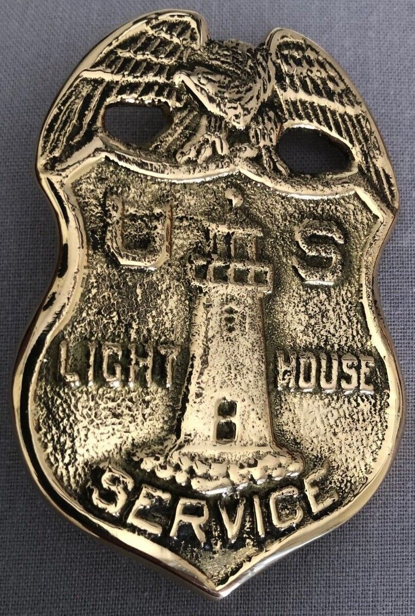 US Lighthouse Service Uniform Badge Replica Brass USLHS Eagle Light House