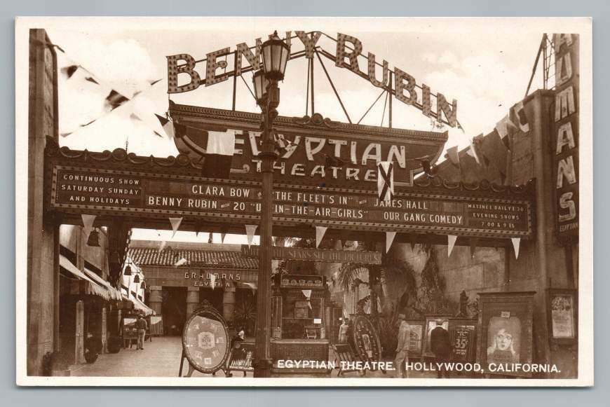 Egyptian Theatre HOLLYWOOD Antique RPPC Photo~Los Angeles Movie Film Theater 30s