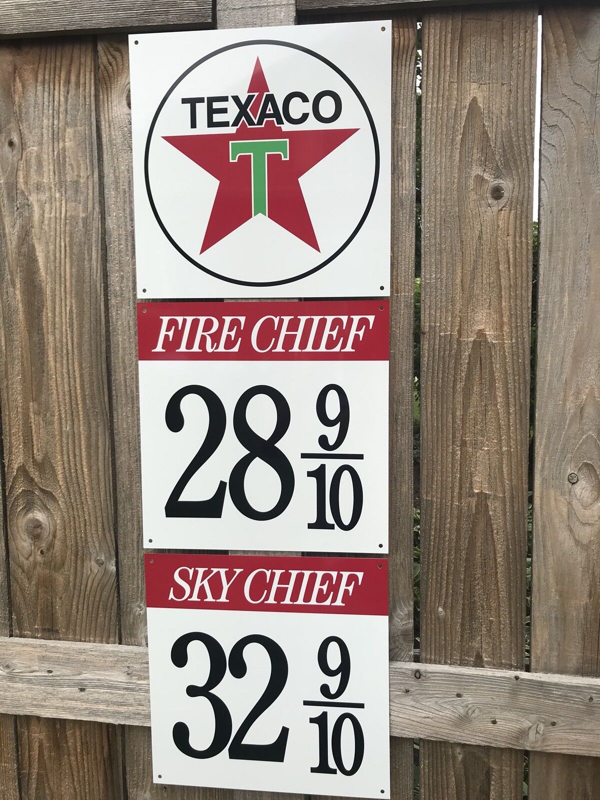 Texaco gasoline advertising sign rare 3 piece sign vintage reproduction 1940-50s
