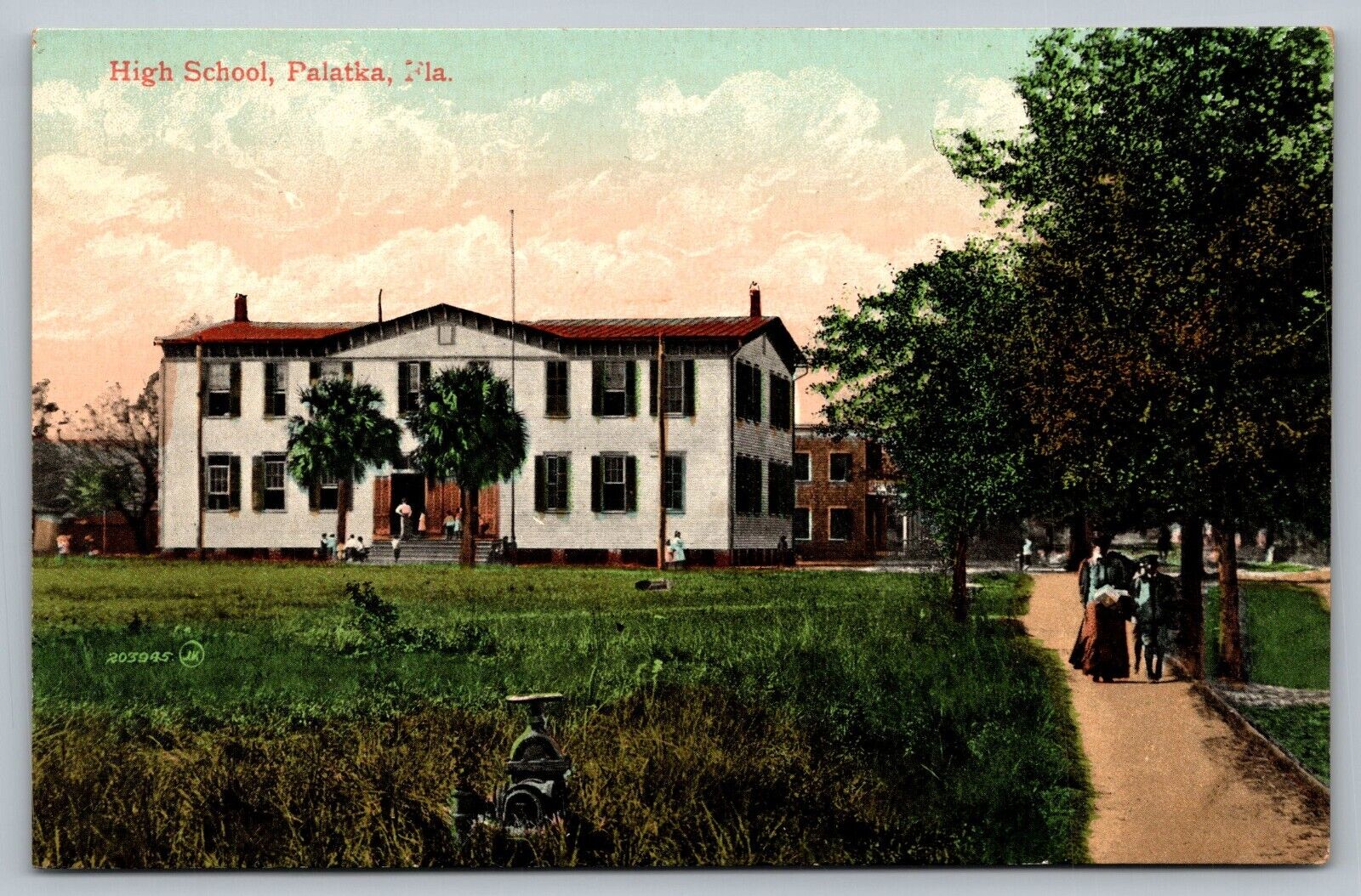 Postcard High School Palatka Florida FL c 1910 Antique