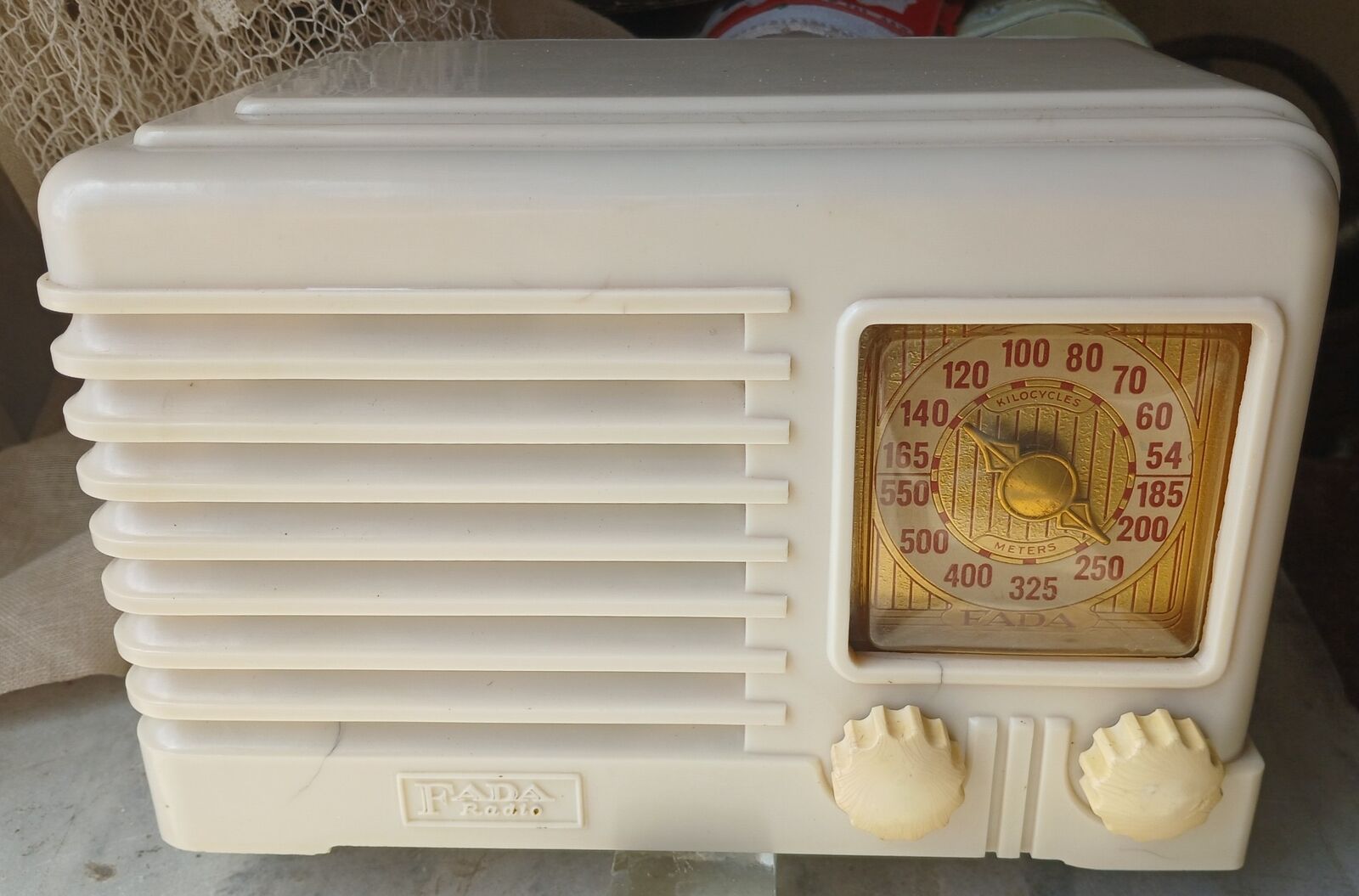 Vintage Fada Tube Radio, Model 749, Cream Colored Case