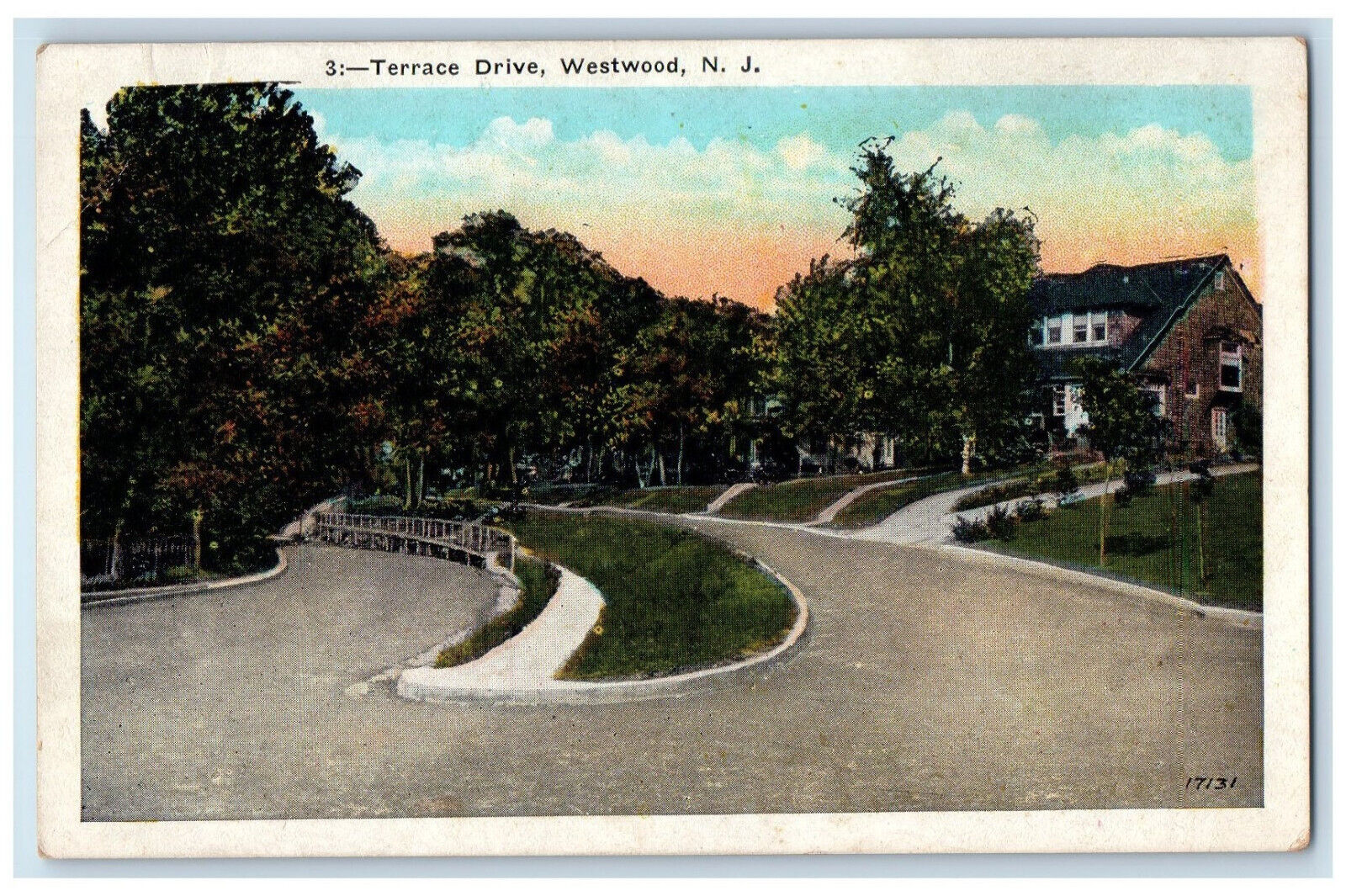 c1920\'s Terrace Drive Westwood New Jersey NJ Vintage Unposted Postcard