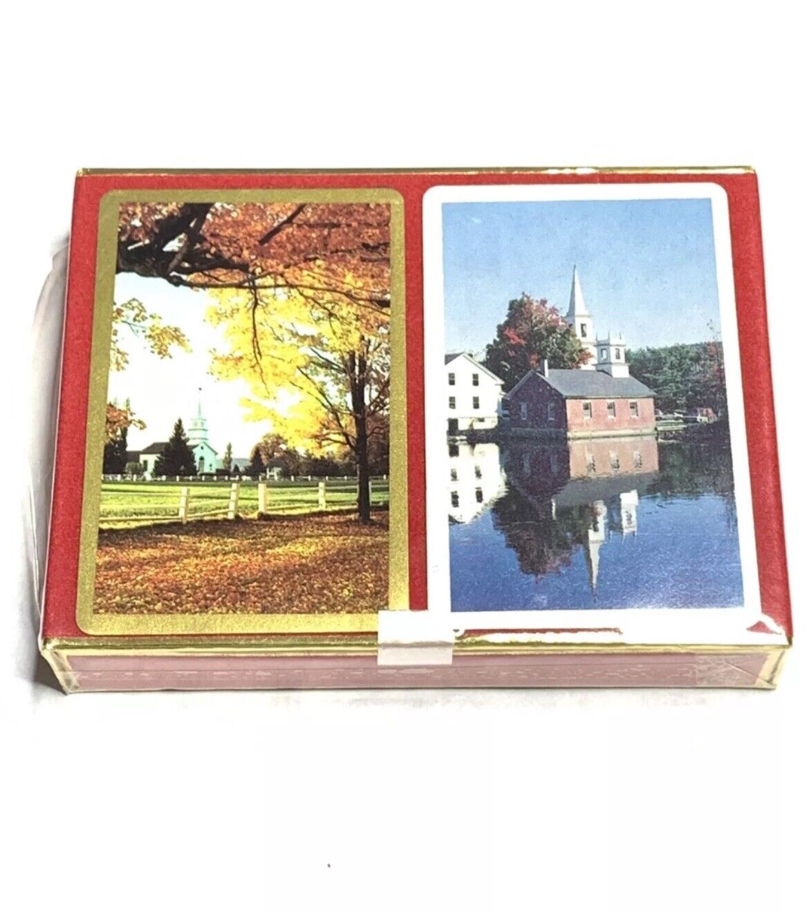 Vintage Playing Cards New Sealed Double Deck Historic Buildings Nature Scene LEA