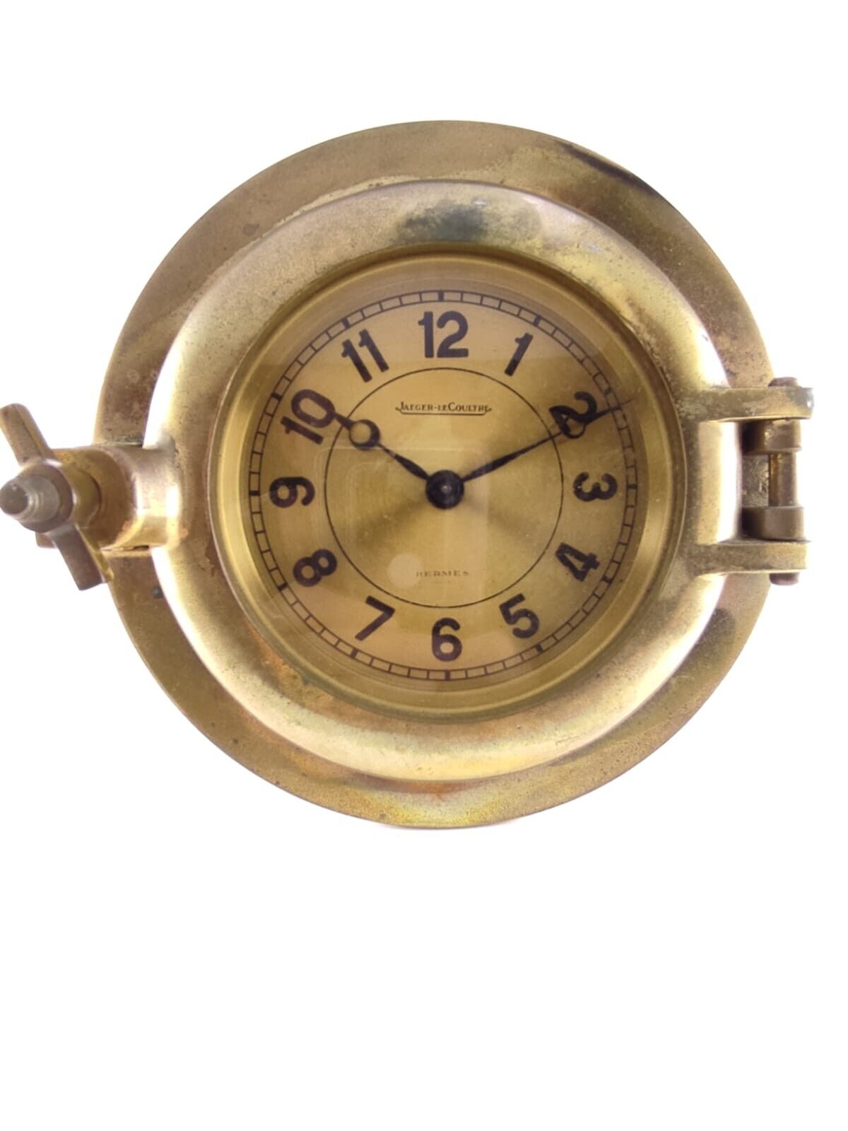 Jaeger-Le Coultre RARE Porthole Hermes Clock and Barometer Brass 1940s Collectab