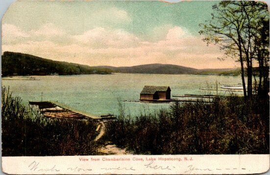 The View From Chamberlaine Cove, Lake Hopatcong, New Jersey NJ 1907