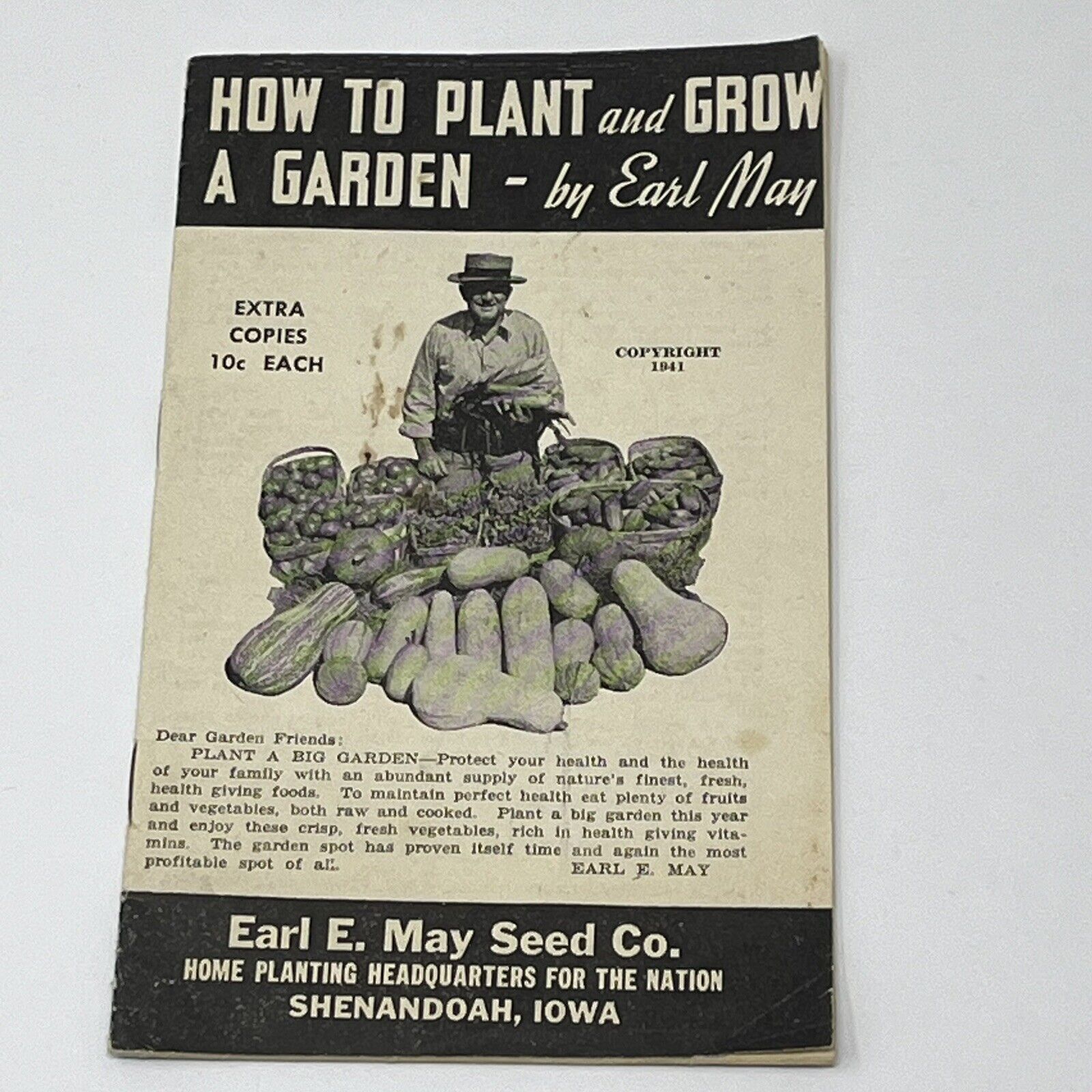 1941 Earl May Seed How To Plant And Grow A Garden Book Booklet Shenandoah Iowa