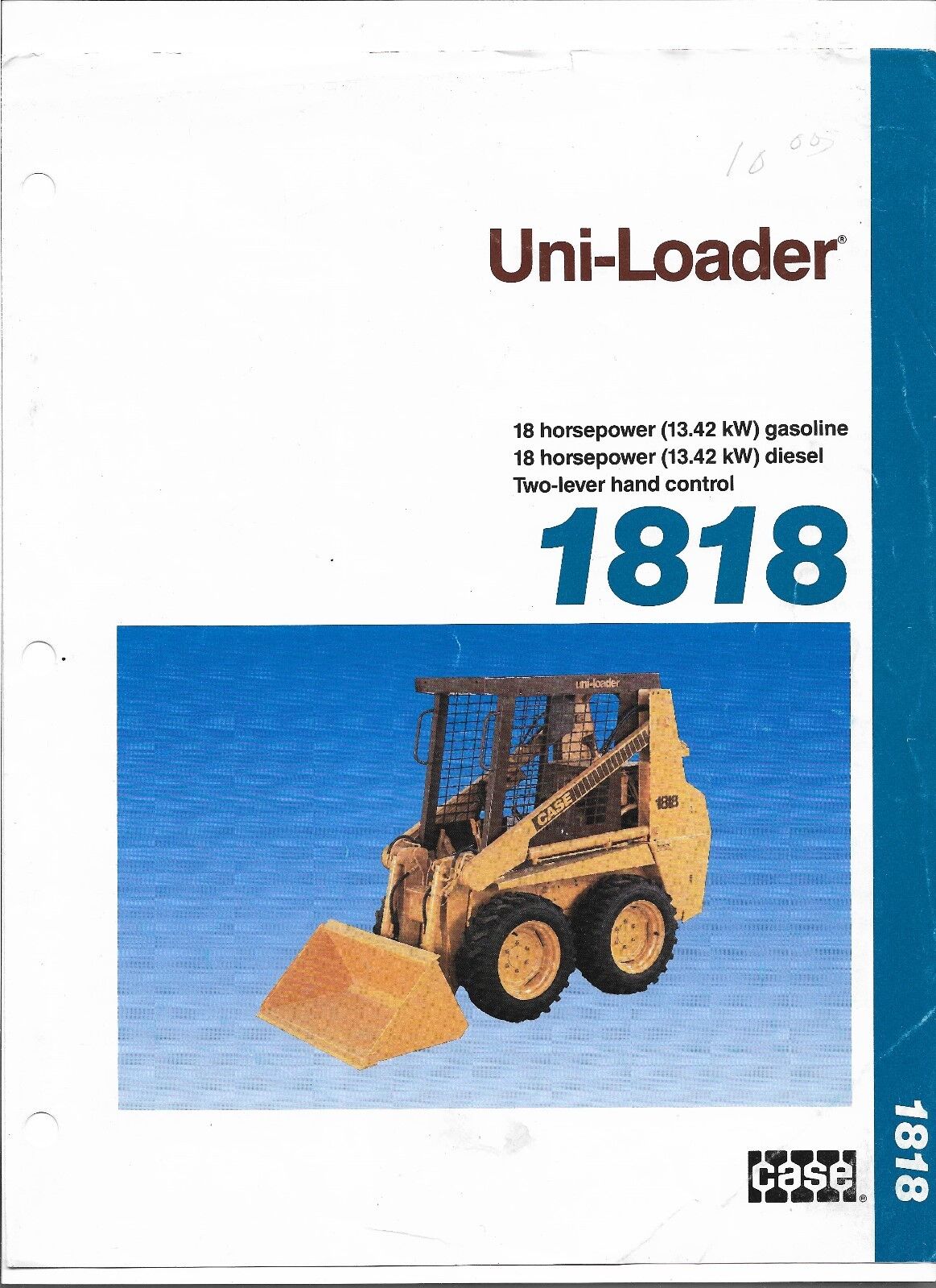 Original OEM OE Case Model 1818 Uni-Loader Sales Brochure Form Number UD31490