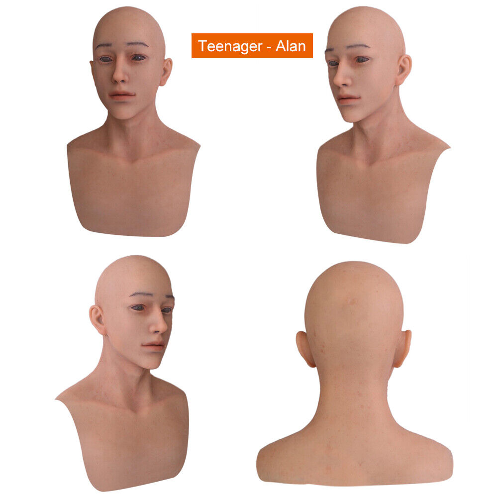 IMI Realistic Silicone Full Head Face Mask Party Prop Cosplay Male Hood Headwear