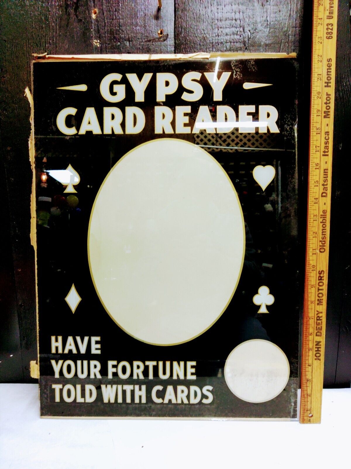 Antique Gypsy Card Reader Fortune Telling Coin-Op Arcade Machine ORIGINAL Glass