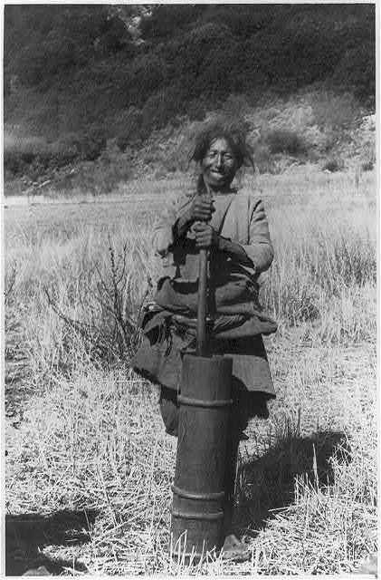 Batang Stamm,Tibetan using butter churn,c1932,Tibet,Expedition,Ernest Schafer
