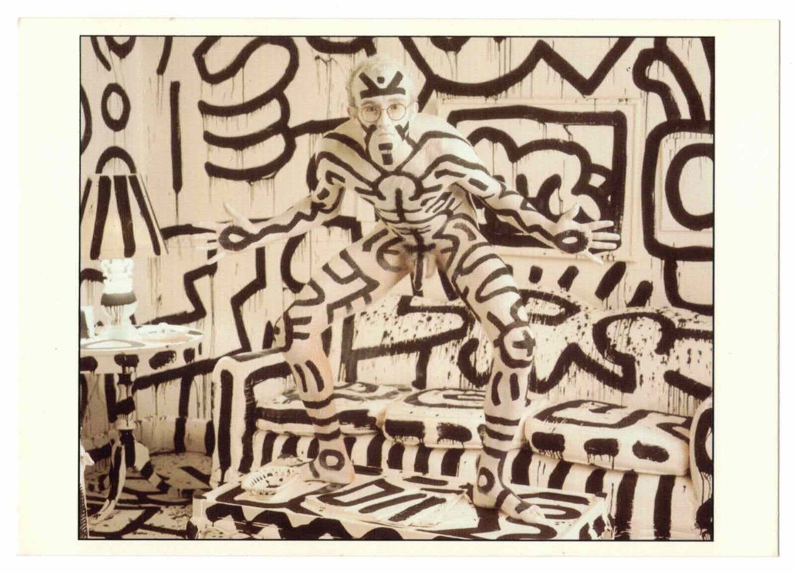 Keith Haring Postcard, Naked, photographed by Annie Leibovitz
