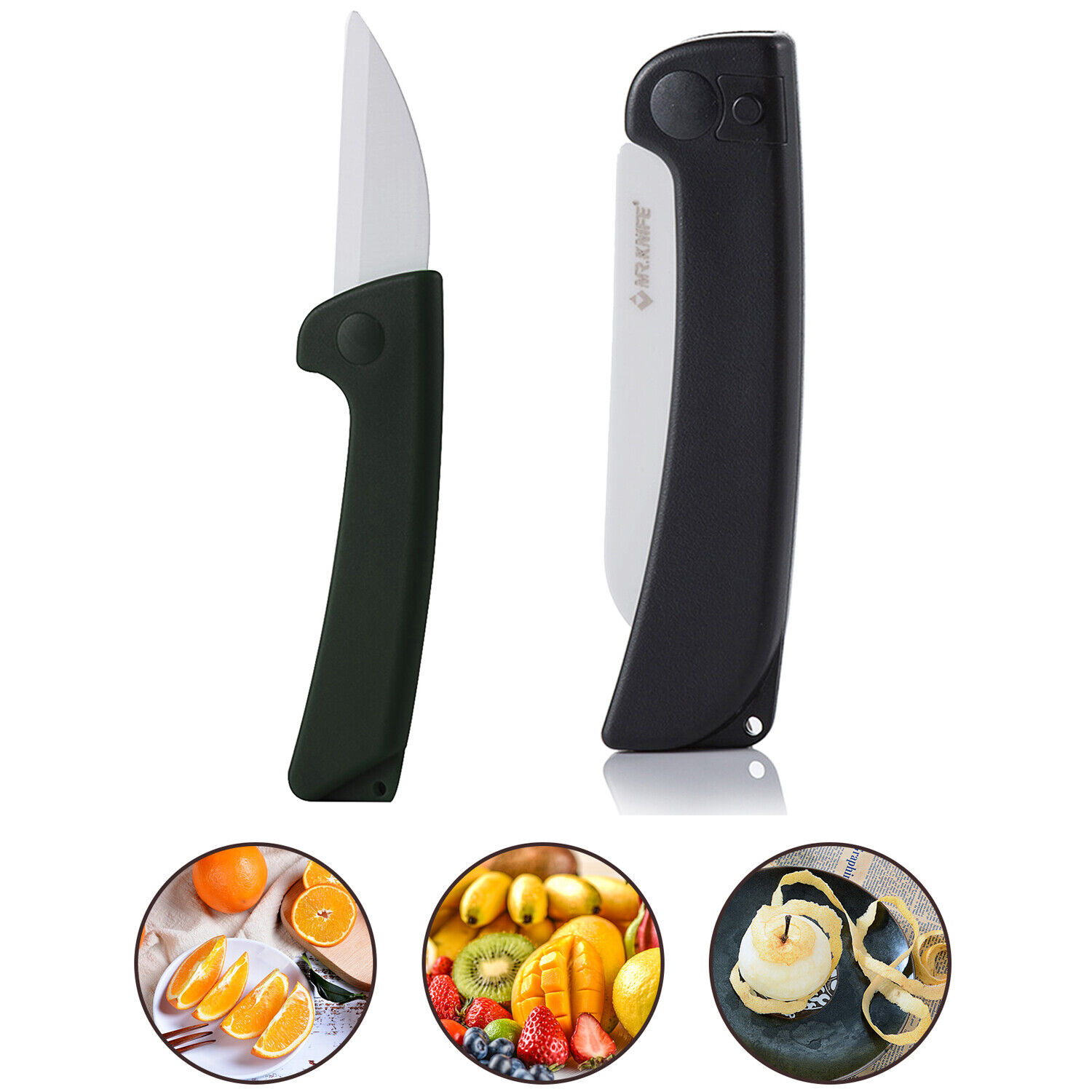 NEW Ceramic Blade Folding Knife Kitchen Tool Vegetable Fruit Peeler Pocket Knife