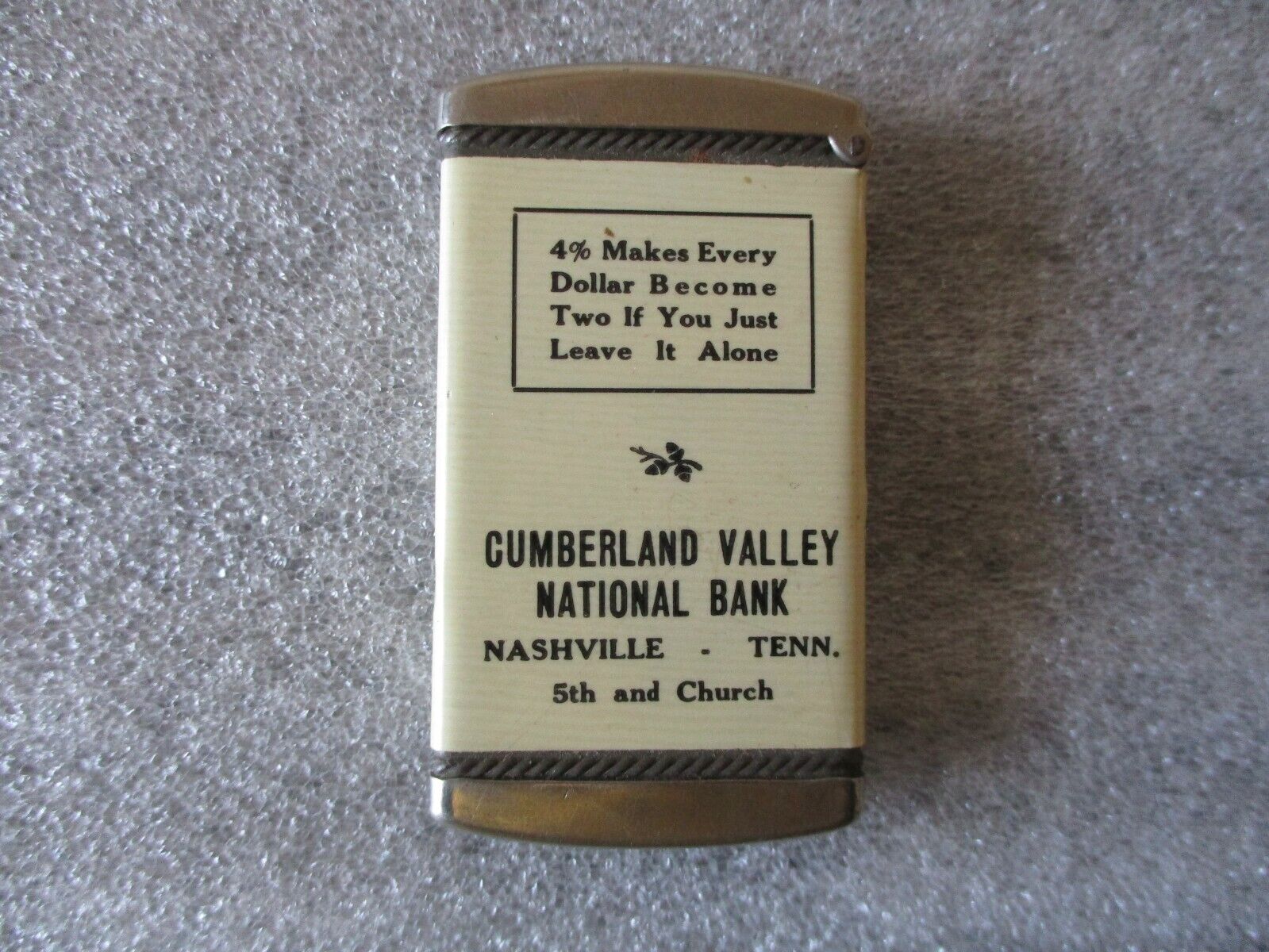 VINTAGE DIME BANK METAL CUMBERLAND VALLEY NATIONAL BANK - BANK HOLDS $2.00
