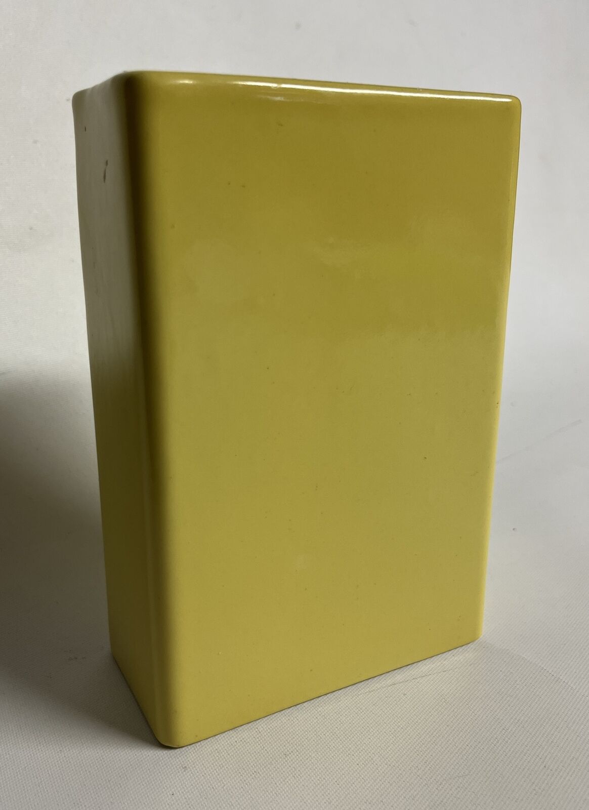 Vintage Abingdon Pottery Yellow Square Rectangle Vase Planter #577 Ceramic MCM