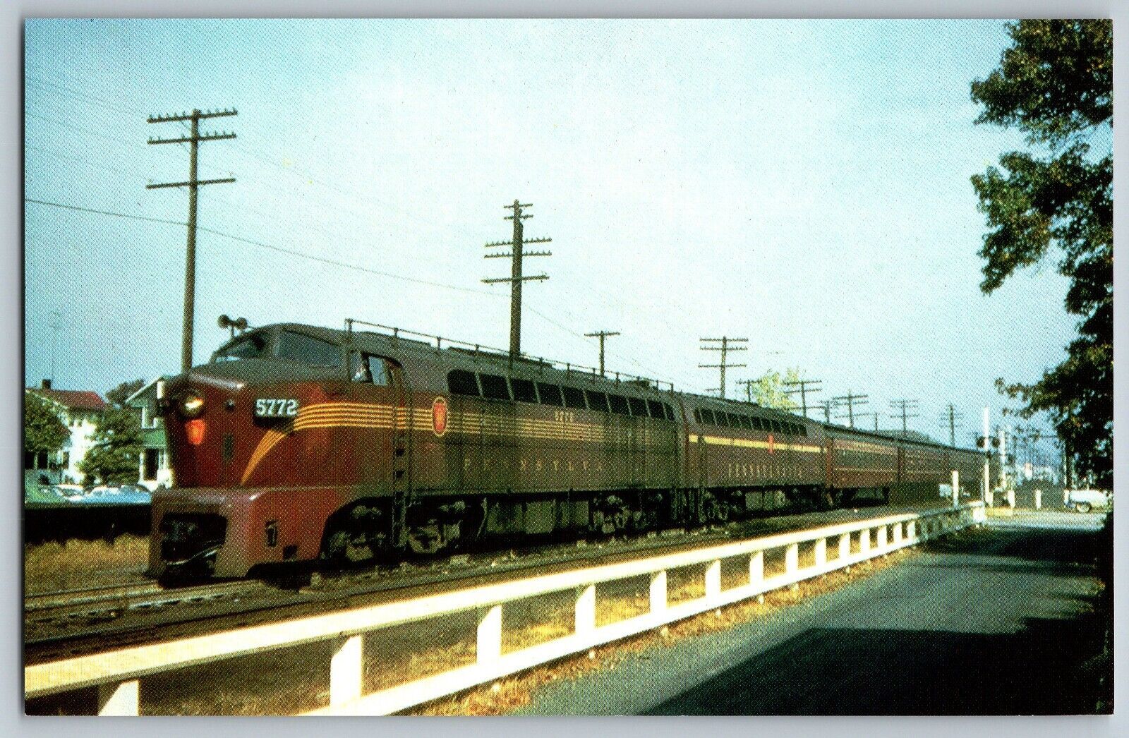 Belmar, New Jersey NJ - Pennsylvania Railroad #5772 Train - Vintage Postcard
