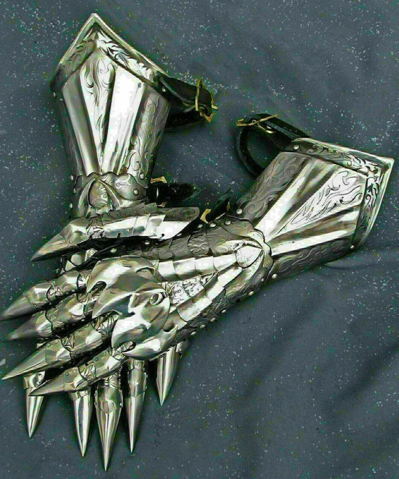 Medieval Knight Gloves Functional Iron Glove Steel Collectible Gauntlet new item