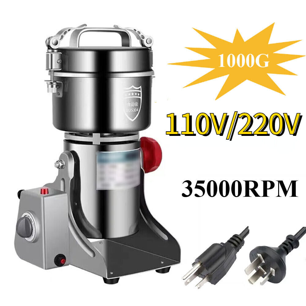 1000g Electric Cereal Dry Grinder Swing Type Herb Powder Mill Machine Commercial
